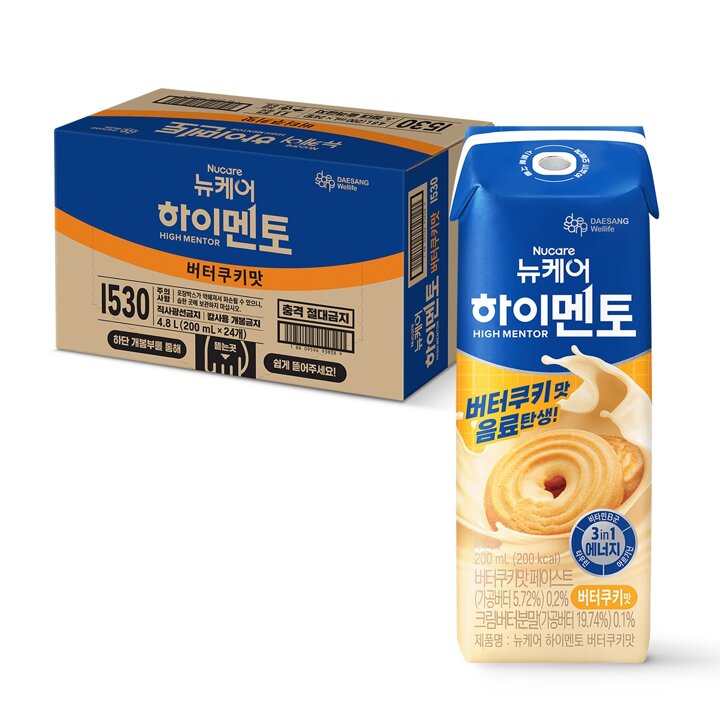 [대상웰라이프] 뉴케어 하이멘토 버터쿠키맛 (200mlx24팩), 1박스