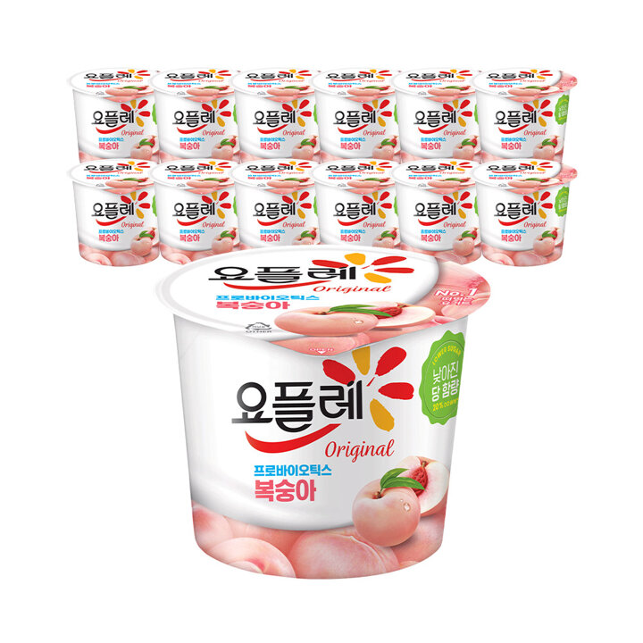 빙그레 요플레 홈 복숭아 180g 12입 요거트