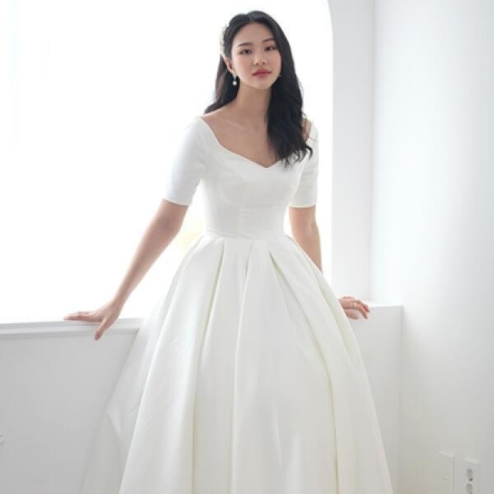아트박스/숲속드레스 진주새틴 셀프웨딩드레스(S-L코르셋) 본식 스몰웨딩 스냅촬영 클래식 실크 