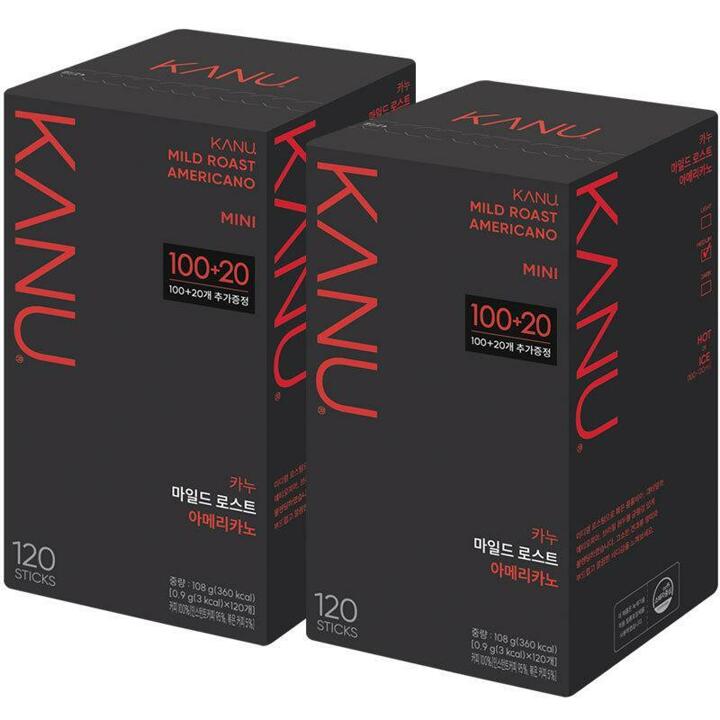 (G)동서 맥심 카누 마일드미니 100T+20T x 2개