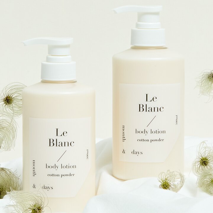 [1+1] 먼스앤데이즈 퍼퓸케어 바디로션 르 블랑 베이비파우더향 500ml 2개