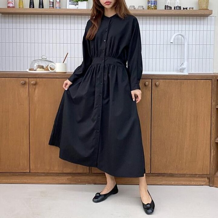 아트박스/더바디시크릿 루즈핏 세인트 긴팔 롱 원피스 ha24327