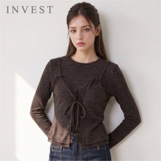 [인베스트] 레이스 뷔스티에 레이어드 니트_IN6F1KT2041