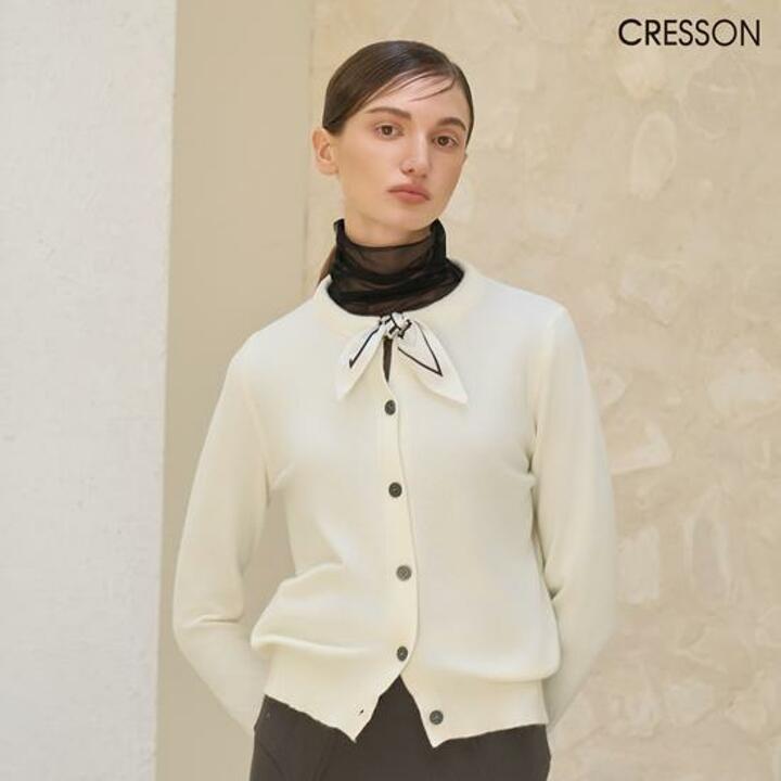 (백화점 동일!)25FW 크레송 스카프 니트 가디건 3종