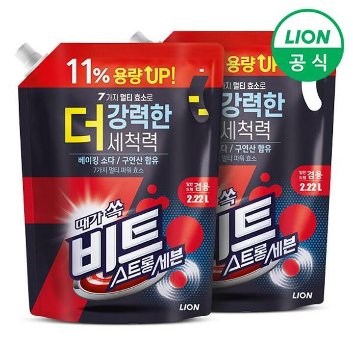 비트 스트롱 세븐 액체세제 2.22L 리필 x 2개 일반 드럼 겸용