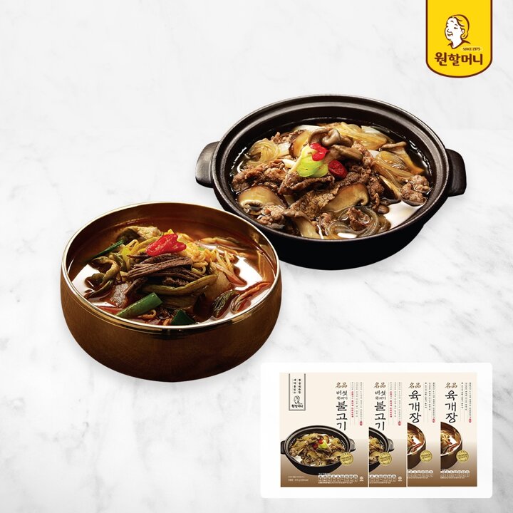명품육개장 600g 2팩 + 명품 뚝배기불고기 410g 2팩