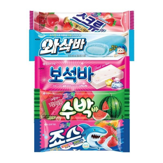 죠스바x10개+스크류바x10개+보석바x10개+수박바x5개+와삭바x5개..[35443554]