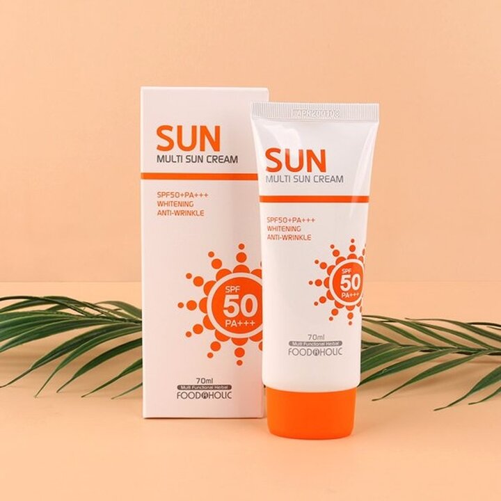 (3개)푸드어홀릭 멀티 선크림 70ml SPF50 PA+++ /백탁없는 혼합자차 썬크림 선블록 자외선차단제