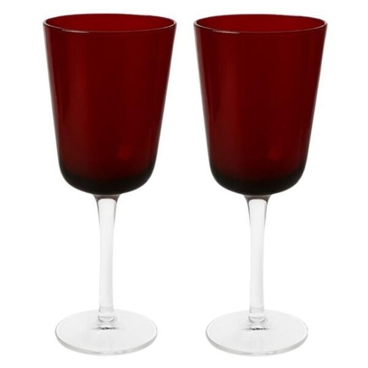 아트박스/마누크리스탈 RUBY RED 워터고블렛 360ml-250ml(2P)