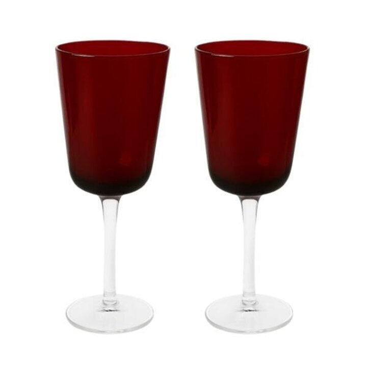 아트박스/마누크리스탈 RUBY RED 워터고블렛 360ml-250ml(2P)