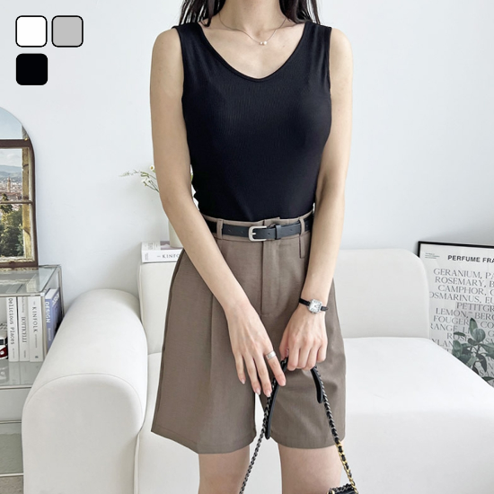 여자 데일리 잔골지 스퀘어넥 나시 민소매 DJW-TS5-SACCSS1004W