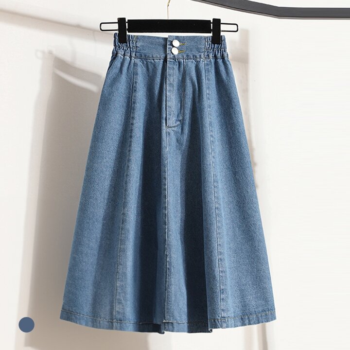 KARRA 백밴딩투버튼데님스커트_A5M0958