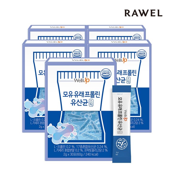 로엘 웰업 모유유래 프롤린 유산균스틱 5박스 (2g x 30포)
