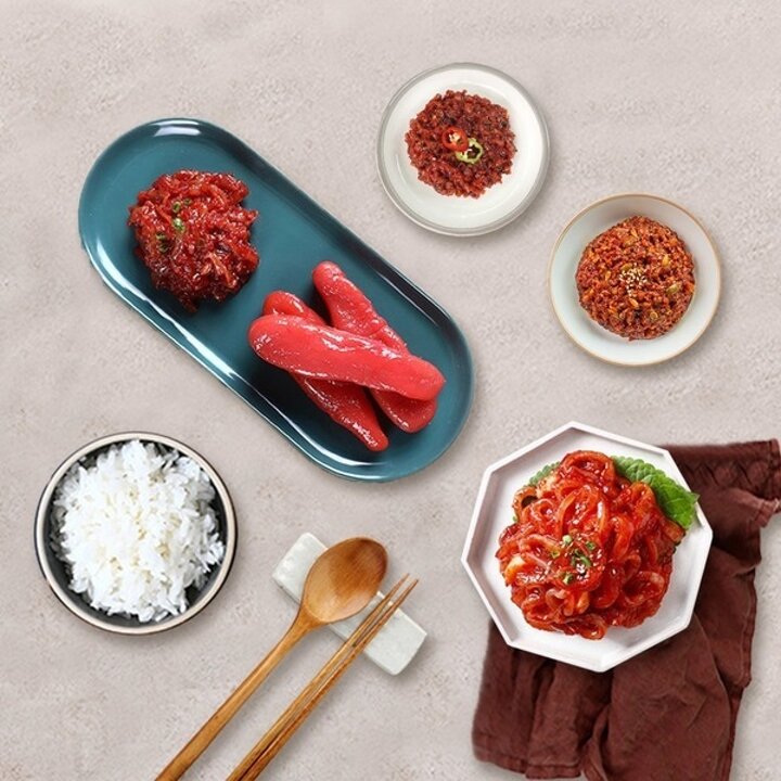 반찬단지 오징어젓 1Kg + 백명란젓 500g 반찬 밥도둑
