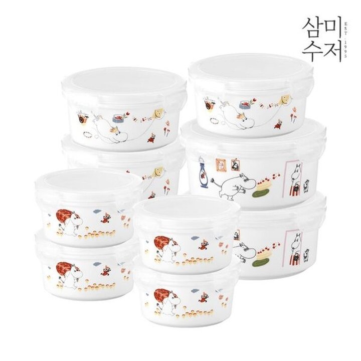 [삼미수저] 무민 더키친 도자기 원형찬통 9종세트[35394108]