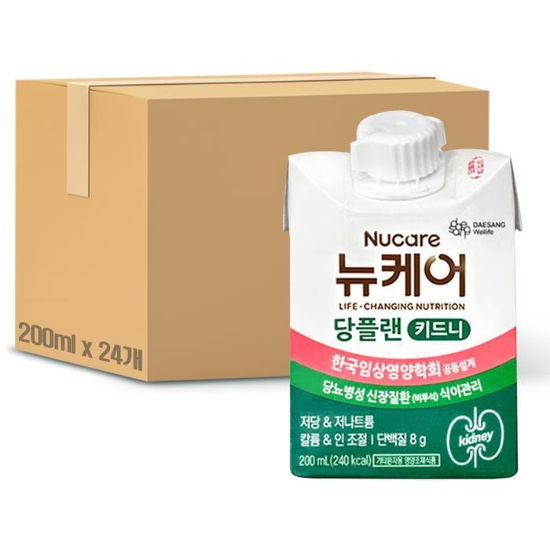 (주)셀러허브 뉴케어 당플랜 키드니 200ml x 24개 당뇨식 환자식 저당 드링크 간식 식사대용