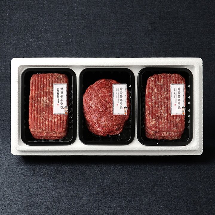 [박참봉푸줏간]한우 떡갈비/언양불고기 혼합선물세트 2호 1.17kg (떡갈비360g x 2팩 / 언양불고기450g x 1팩)