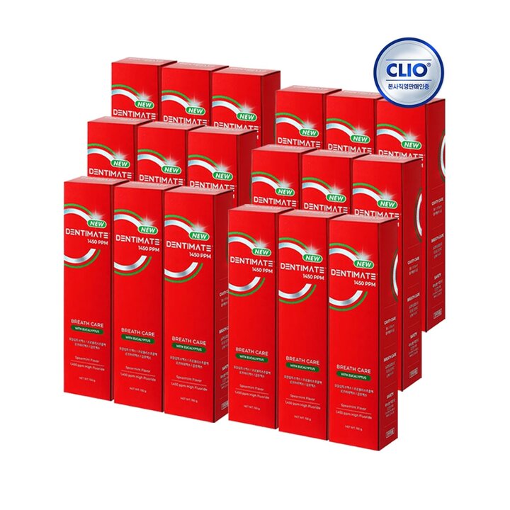 크리오 덴티메이트 1450 고불소 유칼립 구취케어 치약 150g 6입 x3개(총 18개)