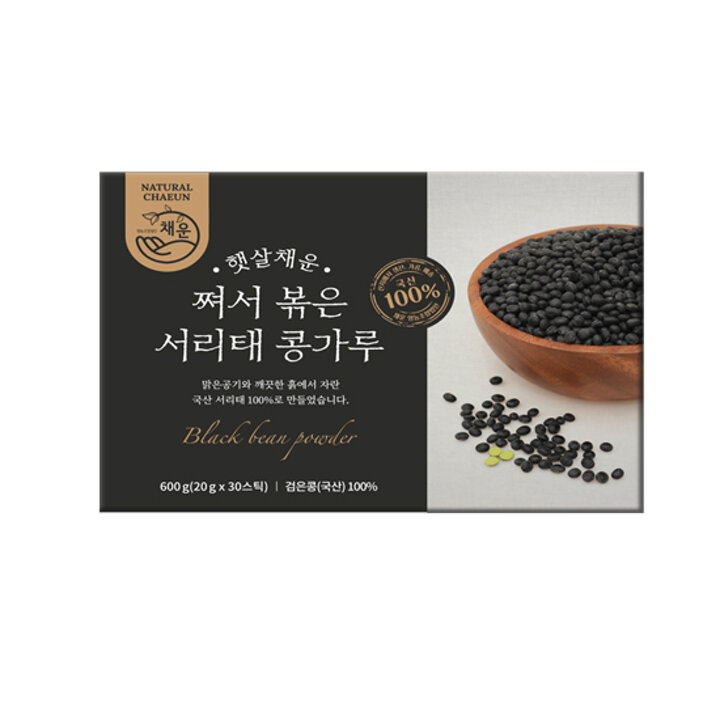 [햇살채운] 쪄서 볶은 서리태 콩가루 30봉 x 2박스 (총 60봉)