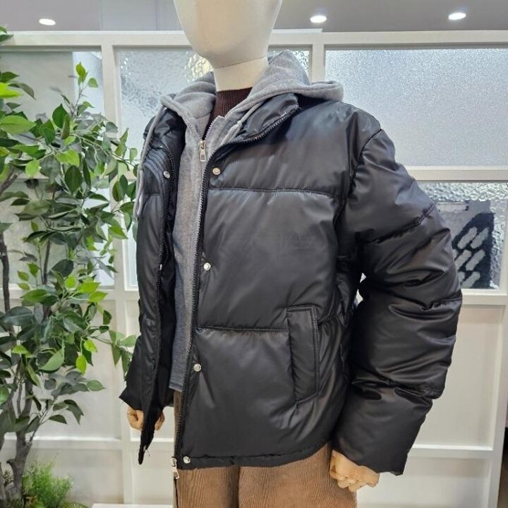 부루앤쥬디sh06배색후드패딩점퍼블랙BBRLJP417B