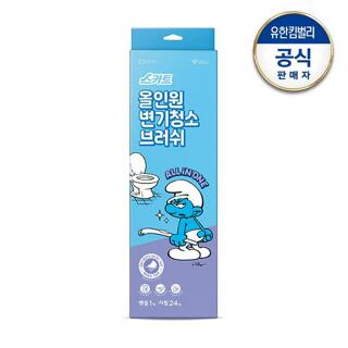 스카트 올인원 변기청소브러쉬 핸들1+리필24개_스머프