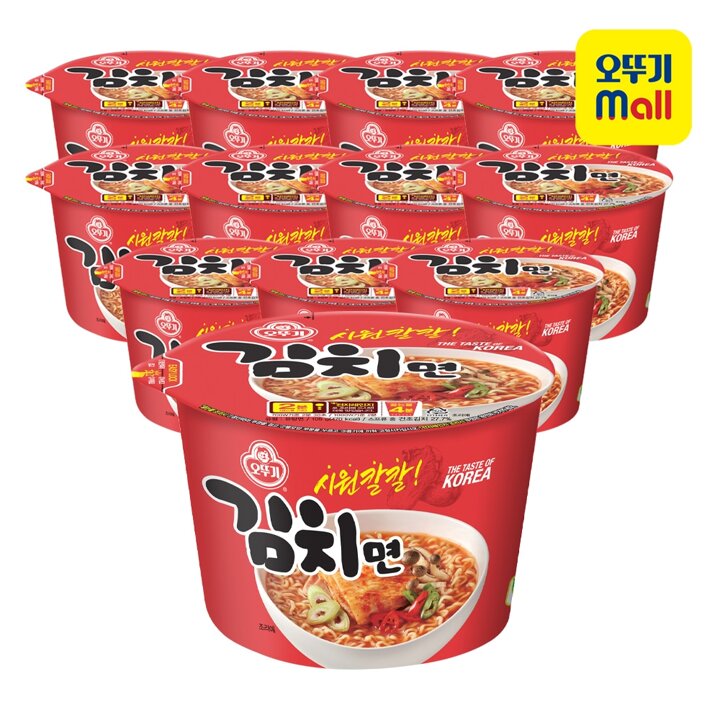 [본사직영] 오뚜기 김치면 용기 105g 12개