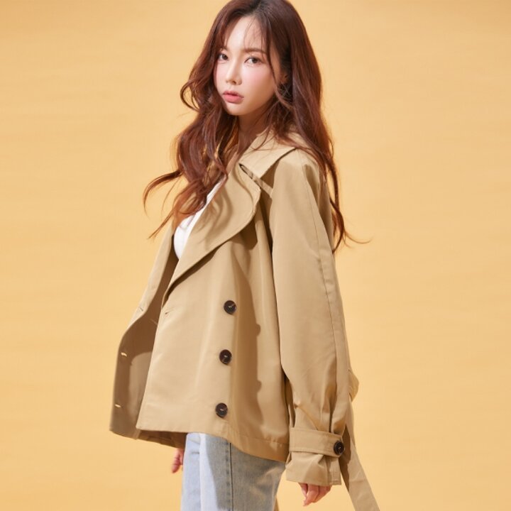 [제이디엘]클래식 숏 트렌치 자켓