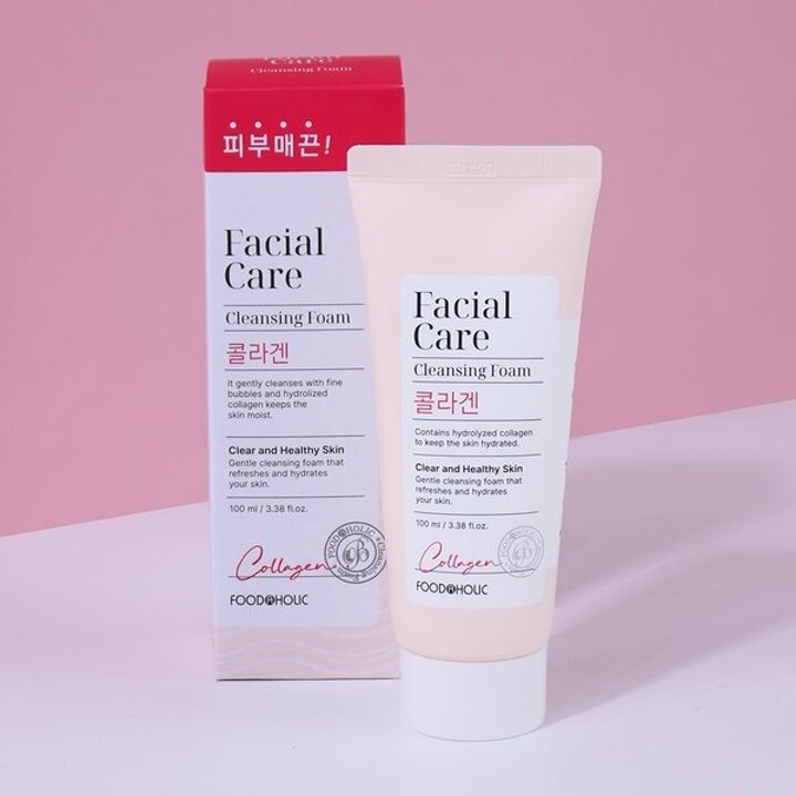 푸드어홀릭 페이셜 케어 클렌징폼 100ml 택1 /약알칼리성 폼클렌저 어성초 아쿠아 쌀 콜라겐