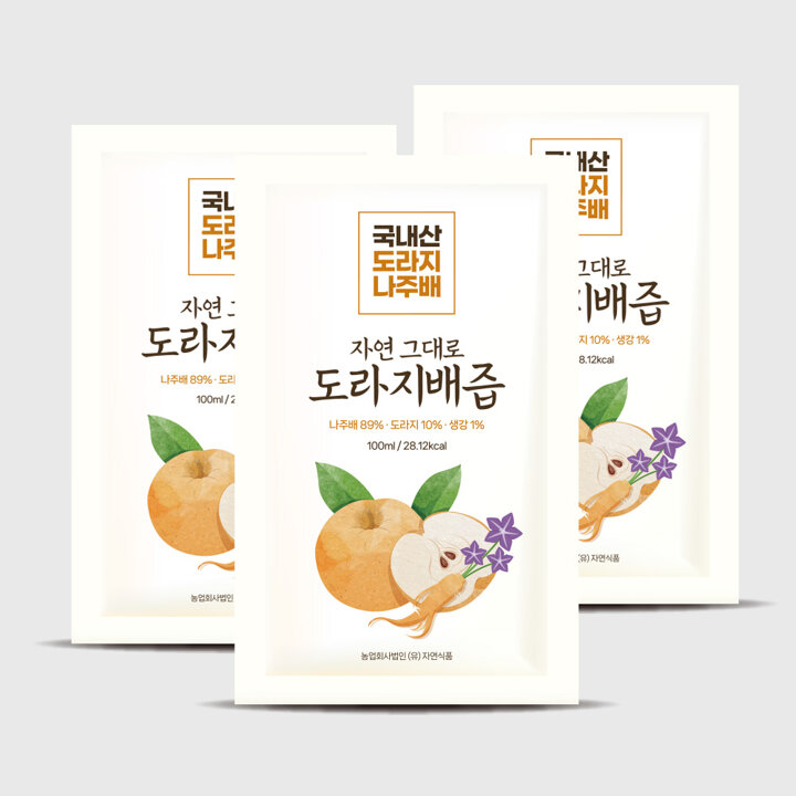 [자연식품] 도라지배즙 시즌3 총120팩 100ml 1팩