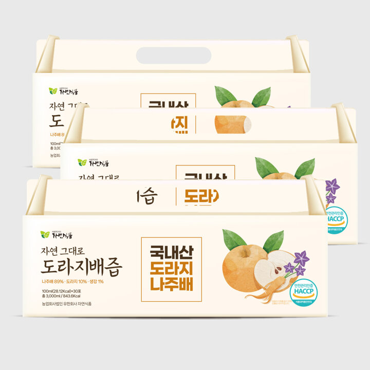 [자연식품] 도라지배즙 시즌3 총120팩 100ml 1팩