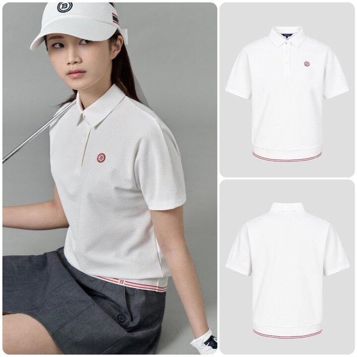 (신세계강남점)SS25 여성 블루종핏 반팔 티셔츠 - 아이보리 (BJ5342A120)