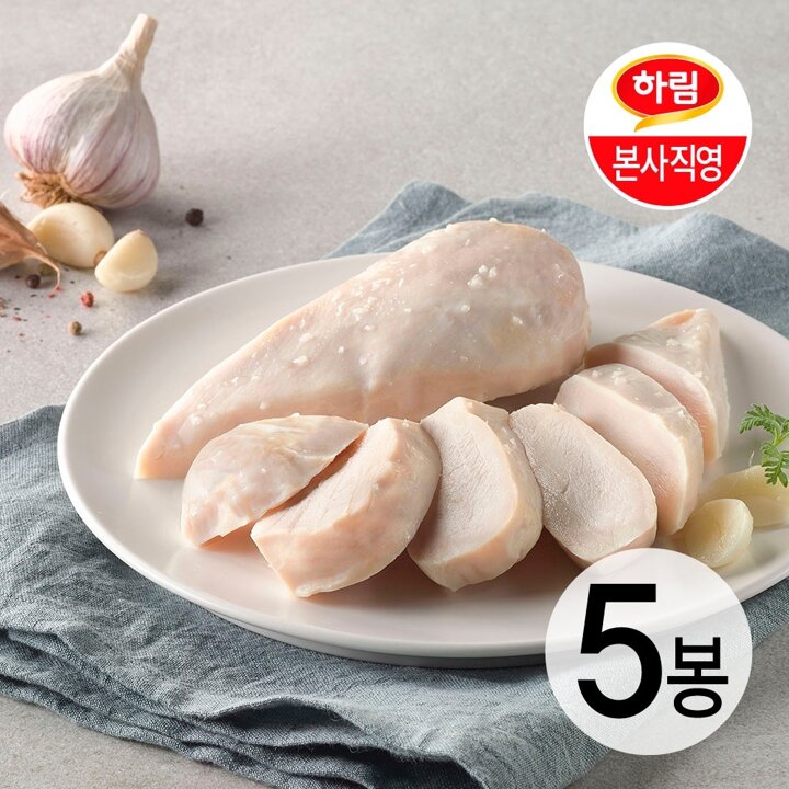 하림이닭 저염닭가슴살 갈릭 100g 5팩