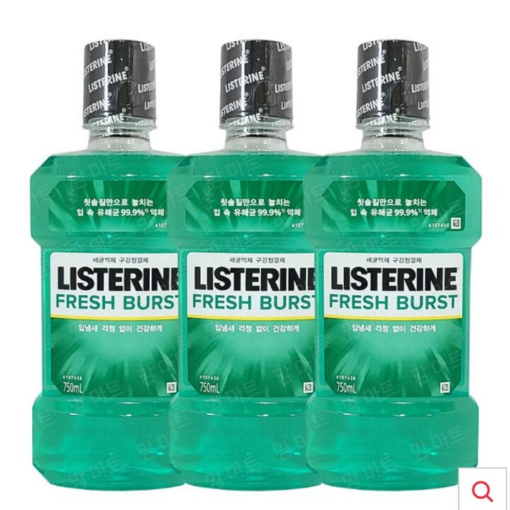 리스테린 750ml 후레쉬버스트 3묶음