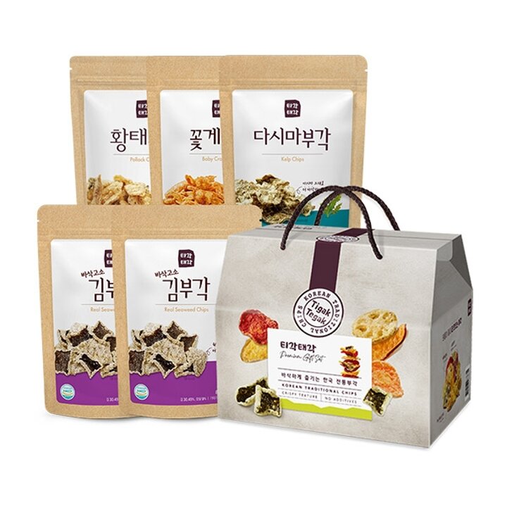 티각태각 맛있는 속초명물부각4종5봉 선물세트 100gx3봉+80g2봉