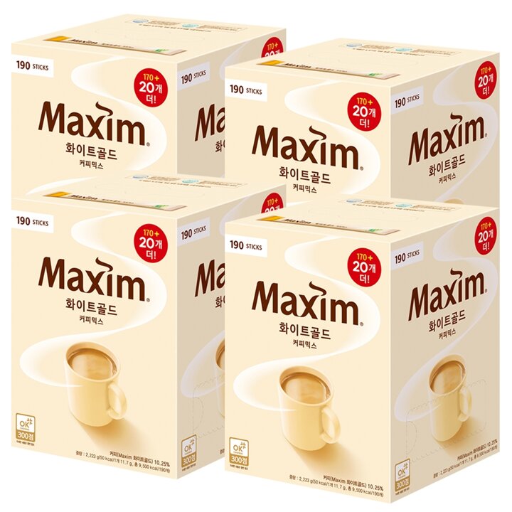 동서 맥심 화이트골드 커피믹스 190T X 4개