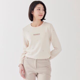 [지센] (2컬러) 자수 스몰 포인트 밑단 스트링 티셔츠 LCTSP225