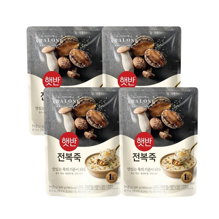 CJ 햇반죽 전복죽 420g X 4개