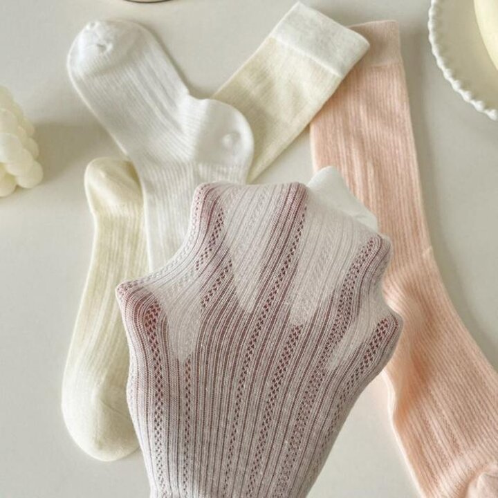 여성여리핏트렌여름골지펀칭시스루중목양말4컬러
