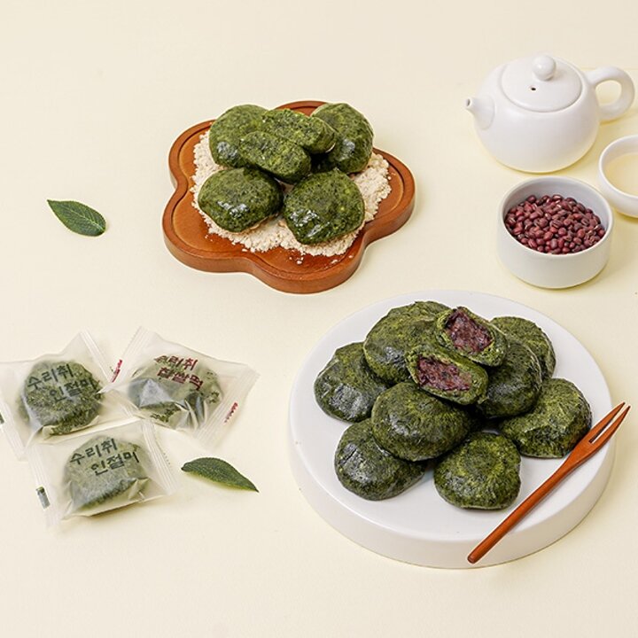 [푸드맛남] 강원도 정선 수리취떡 혼합 1kg 20개 (인절미10/찹쌀떡10/선물상자)