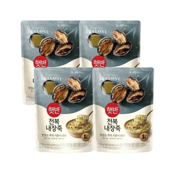 CJ 햇반죽 전복내장죽 420g X 4개
