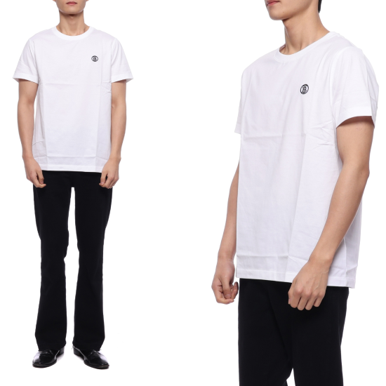 [버버리] 23SS 남성 모노그램 자수 반팔티셔츠 (8053422WHITE23S)