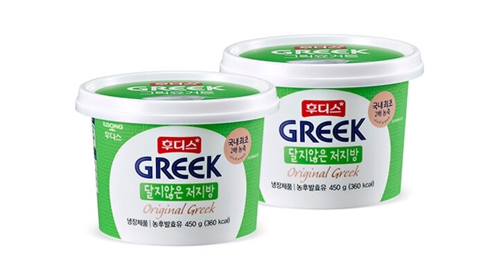 [S] 후디스 그릭요거트 달지않은 저지방 450g 2개
