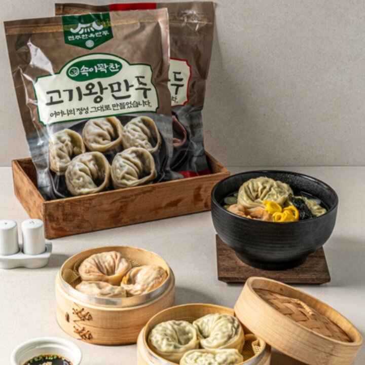 [G]전주한옥만두 속이 꽉찬 고기왕만두 70gx15알(1050g) 총3봉