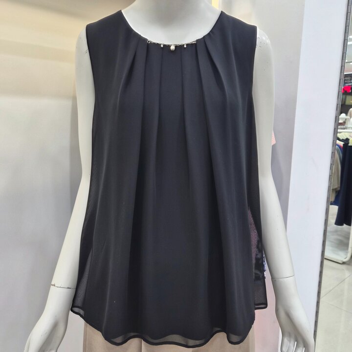 진주 목걸이 민소매 블라우스 CAFU3-WXK900-450JK
