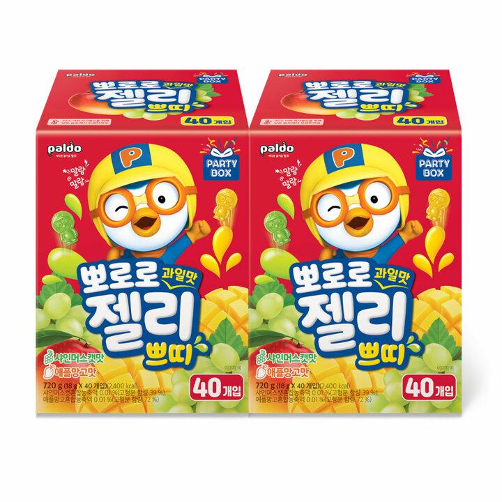 팔도 뽀로로 과일맛젤리 쁘띠 720g (18g 40개입) 2개