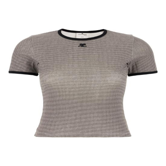 [해외배송] 26SS 쿠레쥬 반팔 티셔츠 126JTS017JS02230 B217 HOUNDSTOOTH 