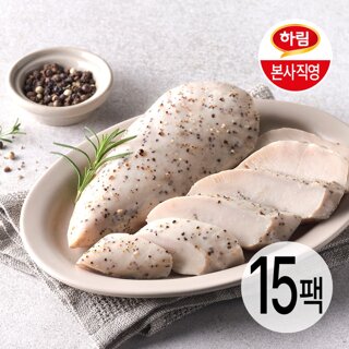 하림 수비드 닭가슴살 블랙페퍼 100g 15팩