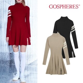 고스피어 GOSPHERES WOMAN SIDE LOGO FLARE KNIT DRESS PW2WND44