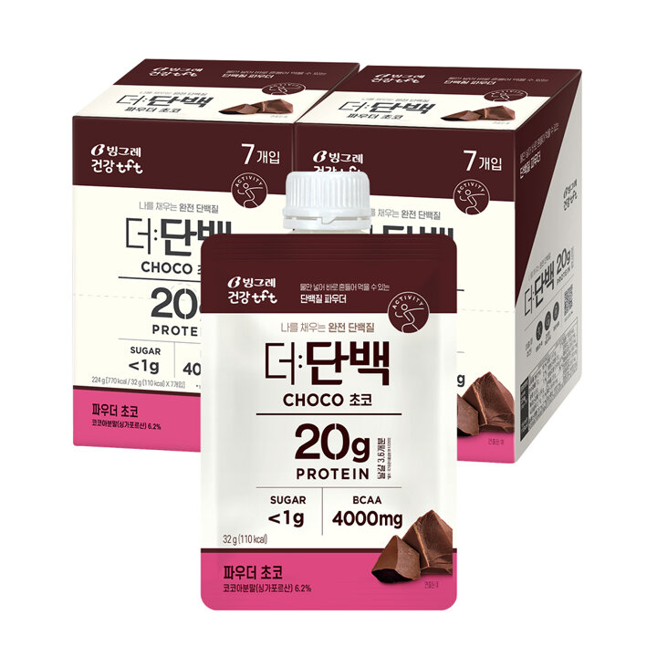 빙그레 더단백 파우더 초코 14개 (7개입 2개)