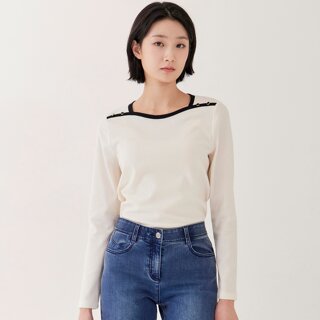 [지센] (2컬러) 골지 보트넥 티셔츠 LFTSP201